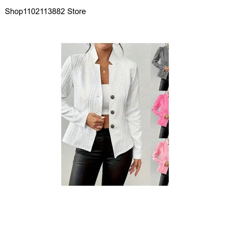 Women's Autumn and Winter New Hot Sale Button Pattern Long Sleeve Small Blazer