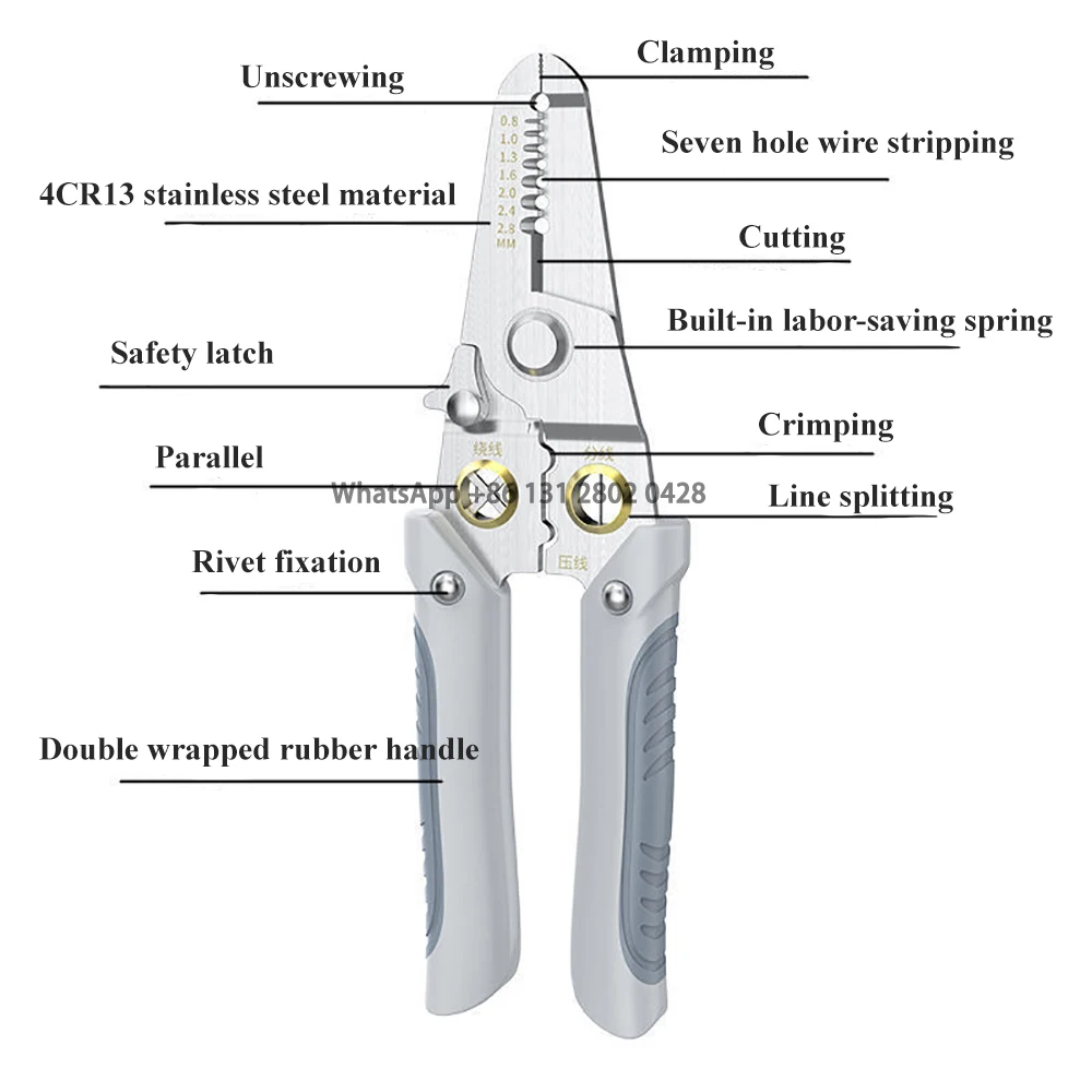 Multifunctional Wire Stripping Pliers for Electrician, Universal Wire Splitting Pliers, Industrial Hardware Tools, Cable Pliers