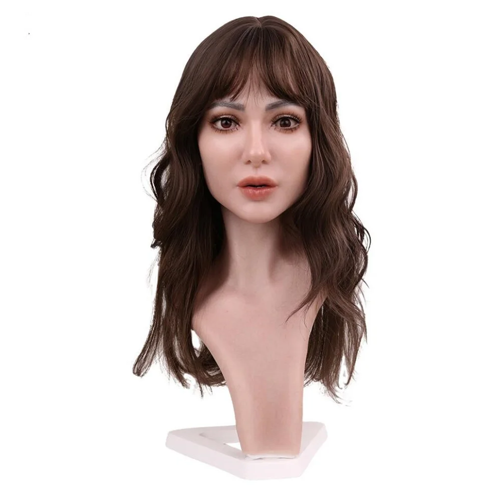 Silica Gel Female Head Mannequin, Wigs, Hats Display Racks, Fake Human Accessories, Scarves Makeup Props, 10 Styles, E182