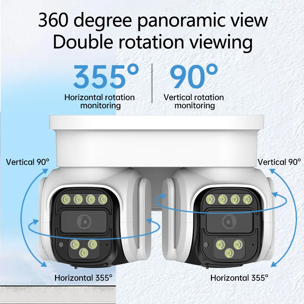 camera de vigilancia ptz de tela dupla ao ar livre deteccao humana ai intercomunicador de video bidirecional wi fi hd cor visao noturna 360 01