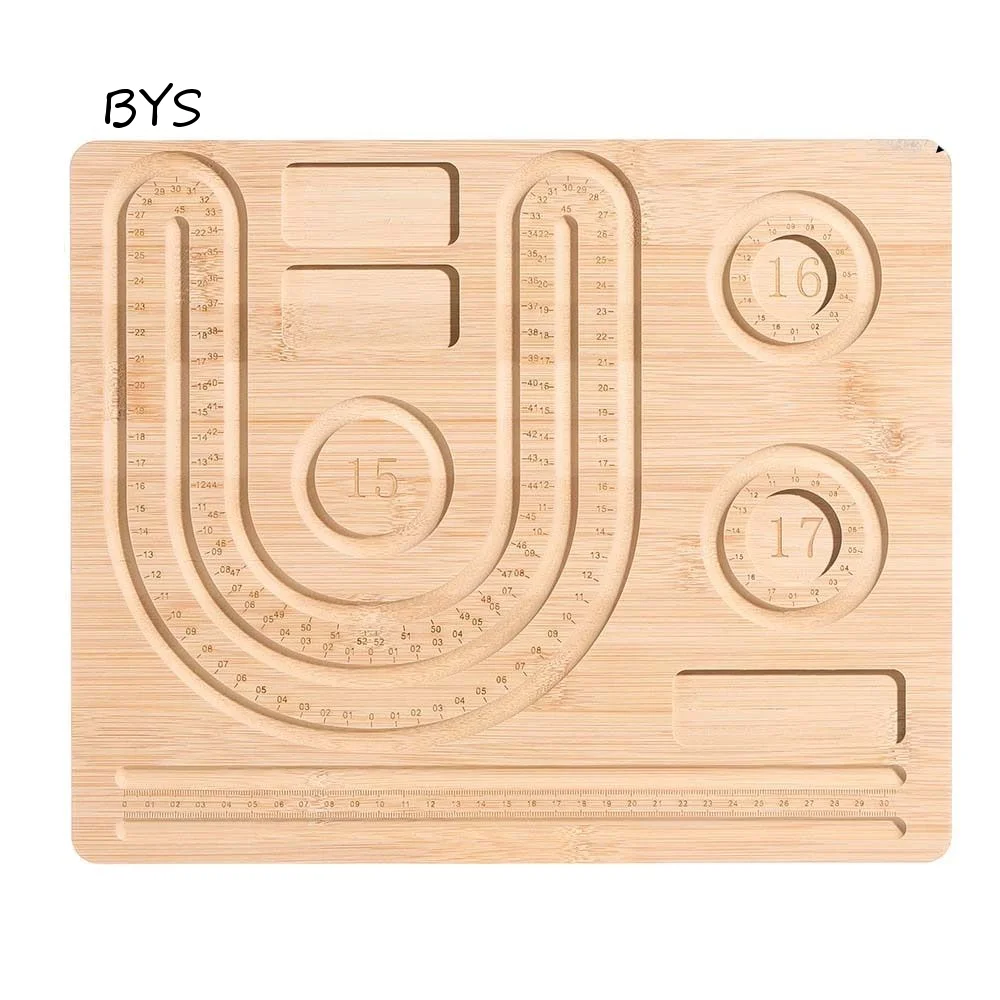 Multiple Types Jewelry Making Tray With Scale Eco-Friendly Wooden Bead Board DIY Tools Versatile Bracelet Beading Boards