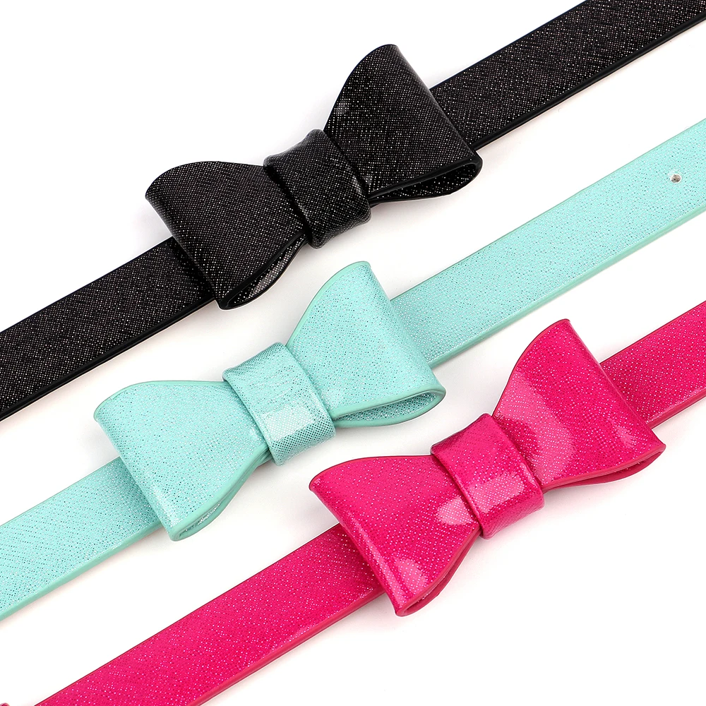 Leather Bow Knot Dog Collar Adjustable Bowknot Puppy Cat Collars Dog Kitten Necklace Accessories for Small Dogs Cats Chihuahua