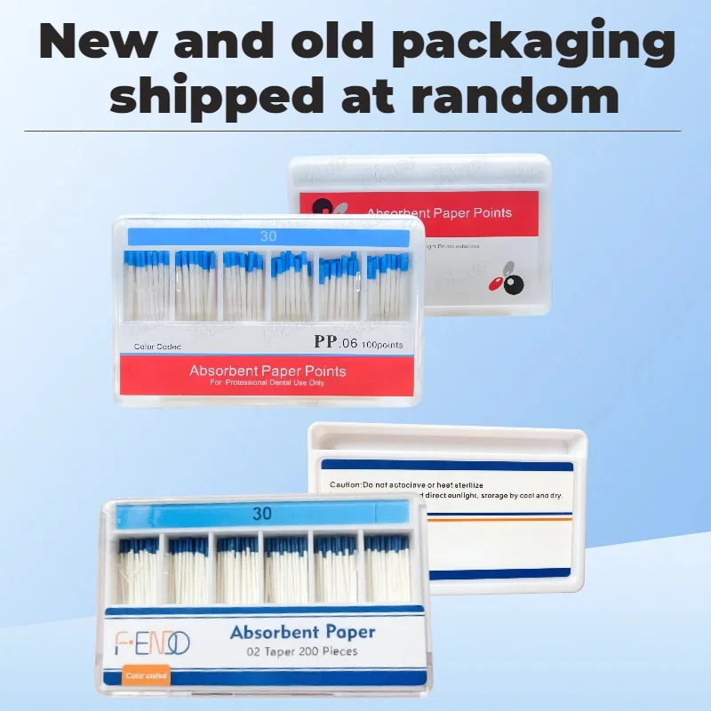 100/200pcs Dental Absorbent Paper Points for Endodontics Taper 02 04 06 F1 F2 F3 F4 F5 Root Canal Paper Points Dentistry