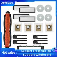 A69T For Xiaomi For Mijia M40S/OV31CN 18PCS Accessories Vacuum Cleaner Main Roller Side Brush Hepa Filter Mop Cloth Dust Bags