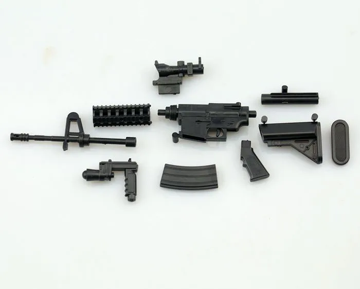 1/6th Mini MK18 Carabine Fusil D'assaut Pistolet En Plastique Assemblé Arme Puzzle 4D Modèle 12 Pouces Figurine Soldats