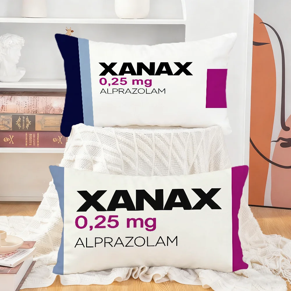 Chill Pill XANAX Cushion Cover Rectangle Pillow Cover Home Sofa Living Room Dorm Bedside Hogar Pillowcase Party Gift