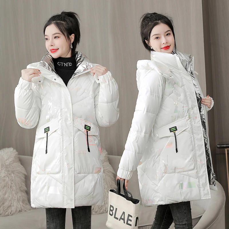 Thời Trang Mới Cotton Nữ Đệm Áo Khoác Mùa Đông Cao Cấp Nhiều Màu Sắc Tươi Sáng Parkas Mũ Trùm Cổ Áo Đứng Ấm Nữ Áo Khoác Nữ