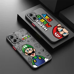 Anime Super M-Mario Cute Art smerigliato traslucido per Redmi 8 8A 9A 9C 9AT 9 9T 10X 10A 10C 10 11A 12C 12 13C 5G Funda