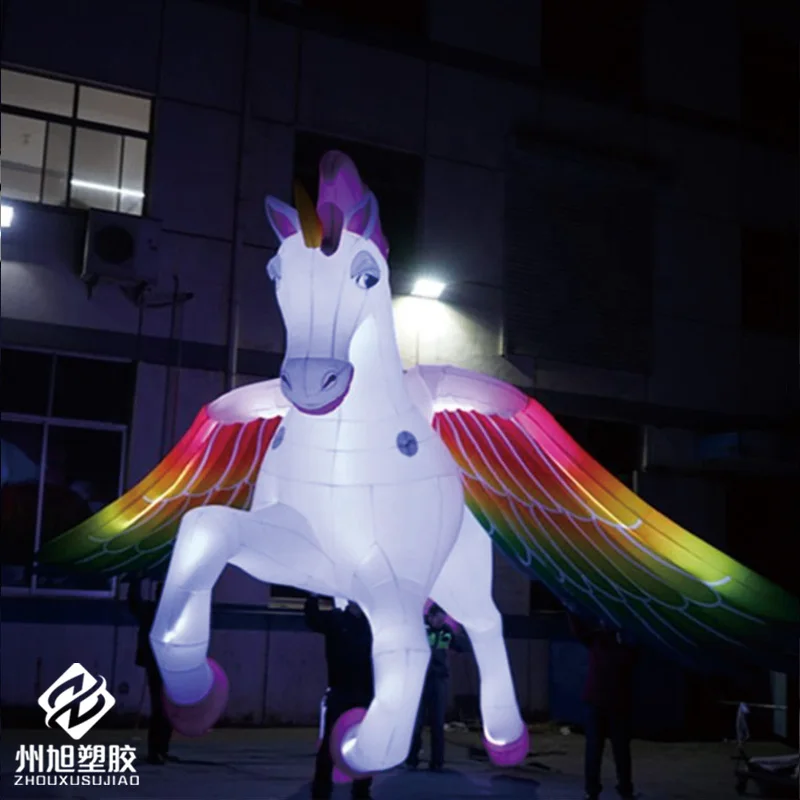 Inflatable cartoon horses with blowers, animal-based air models, outdoor shopping mall and square activity decoration props