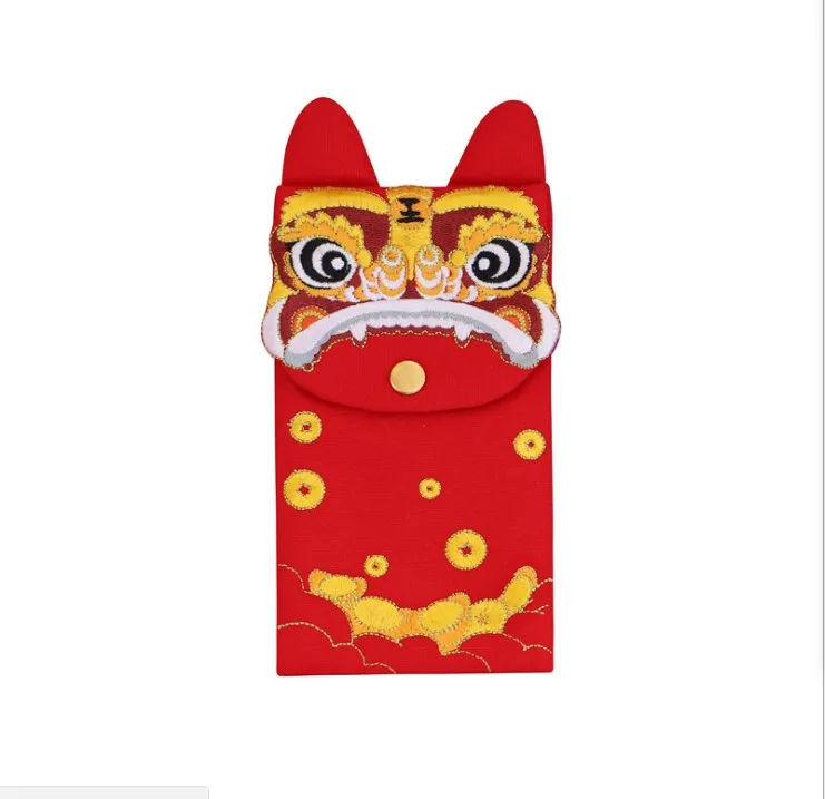 

Embroidery Year of the Tiger lucky money red envelope creative wedding cartoon fabric storage thousand yuan red envelope