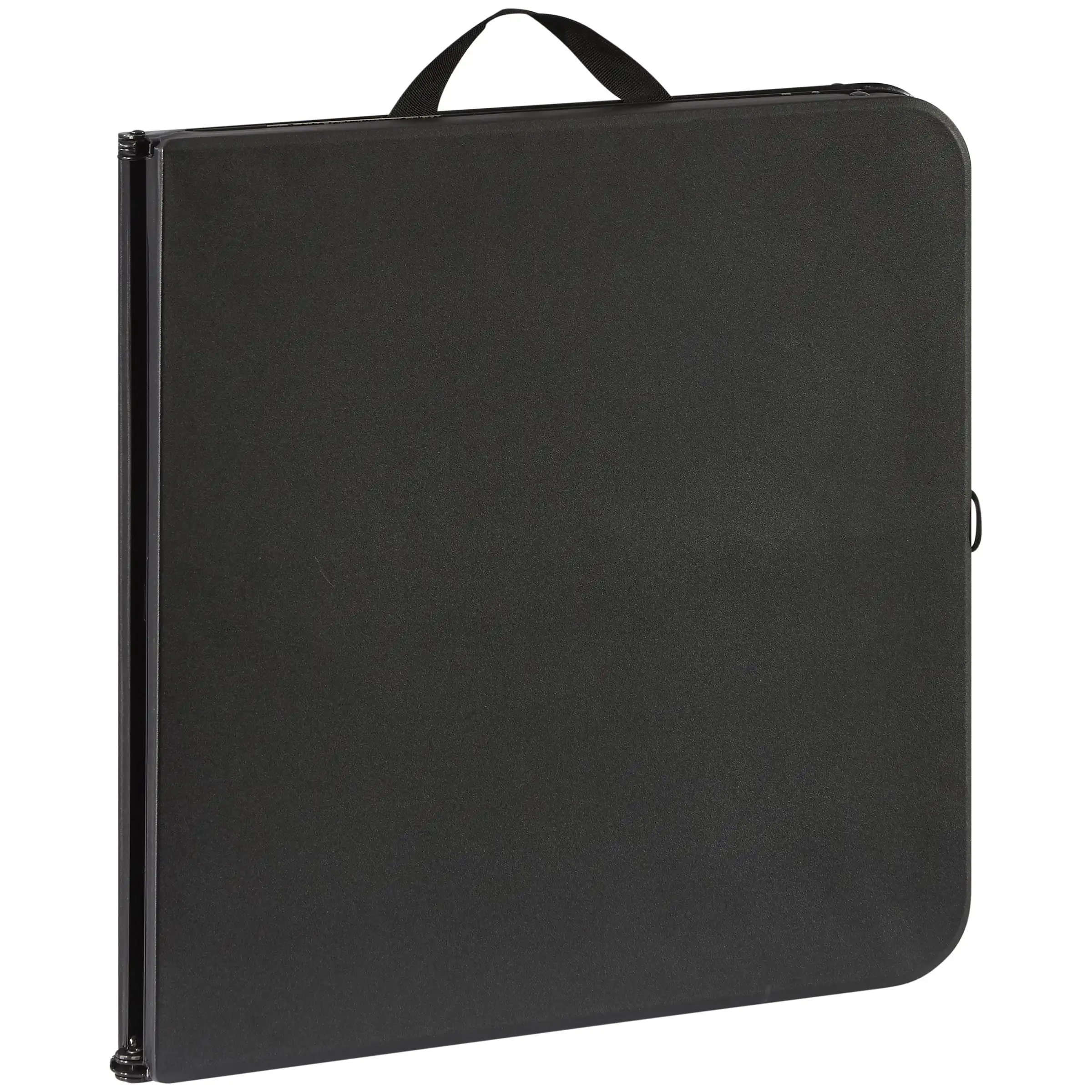 Mainstays 40"L x 20"W Plastic Adjustable Height Fold-in-Half Folding Table, Rich Black