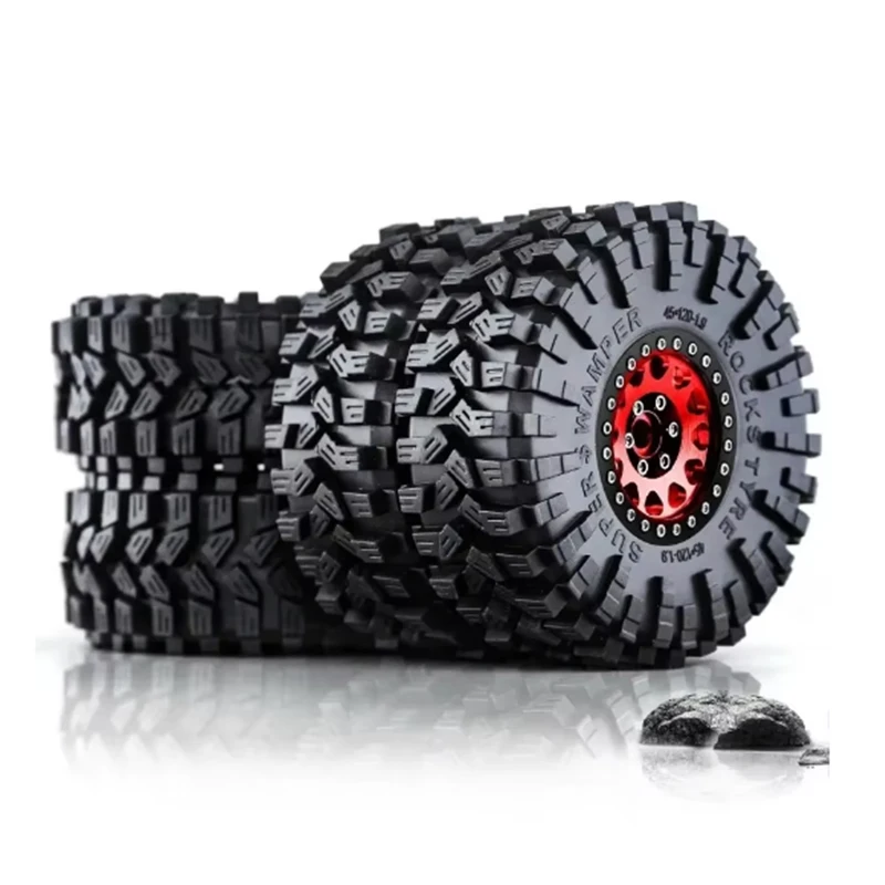 

4 шт., 120 мм, 1,9 дюйма, металлический обод колеса с бисером, набор резиновых шин для 1/10 RC гусеничного автомобиля Traxxas TRX4 RC4WD D90 Axial SCX10 II III MST