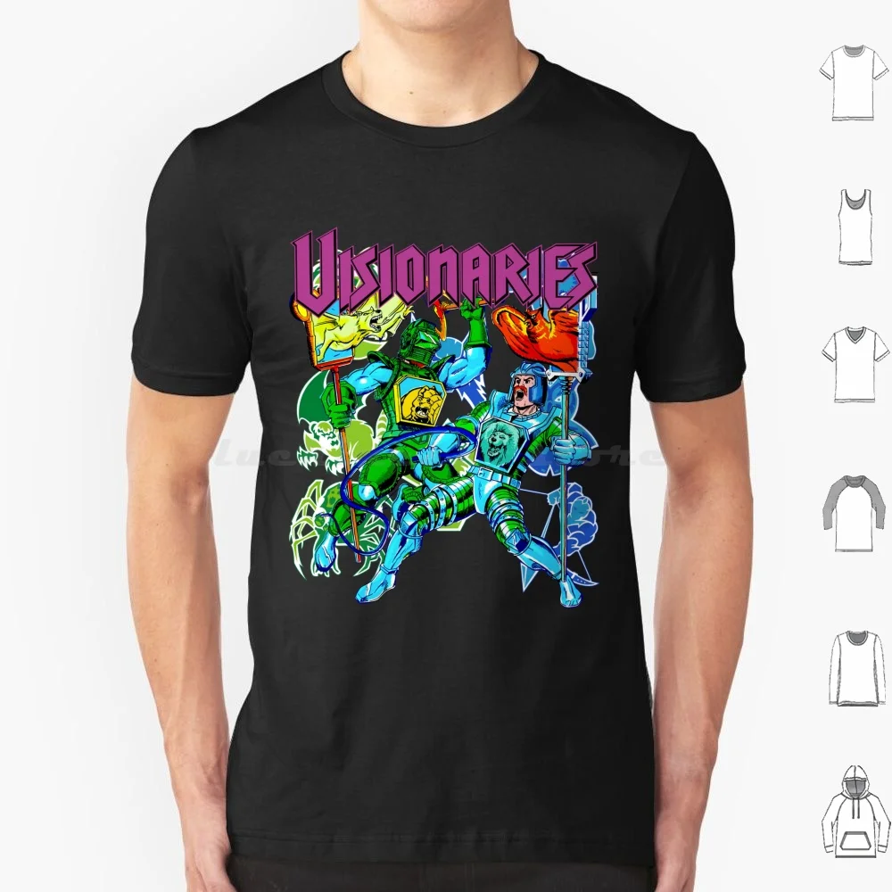 T-shirt Visionaries grande taille 100% coton années 80, dessin animé rétro, geek, nerd, rétro, vintage, livre, bandes dessinées
