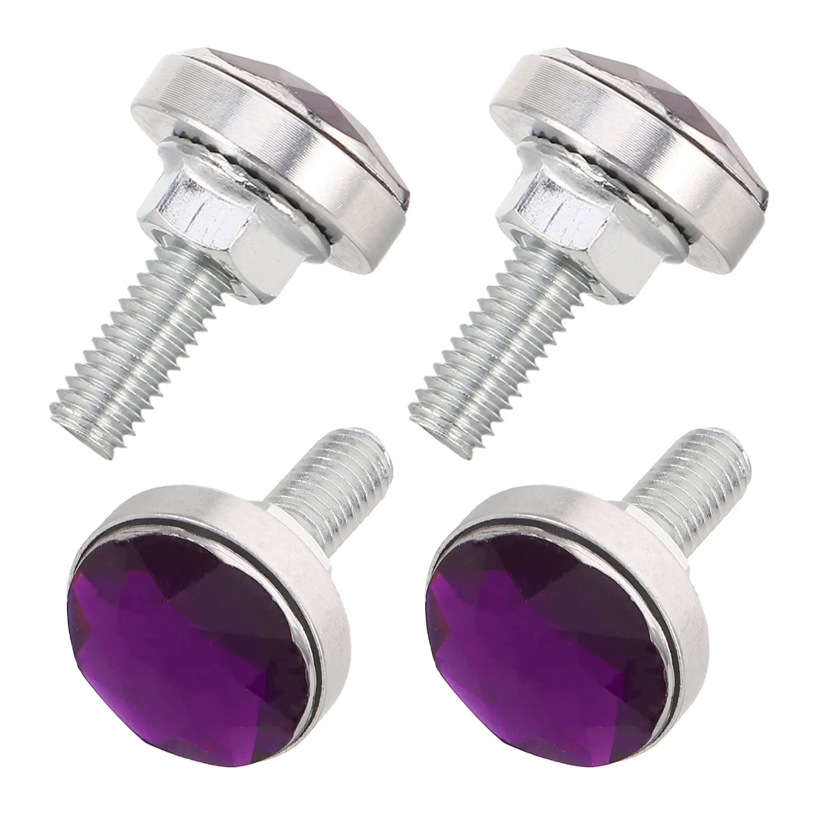 4Pcs M6 Motorcycle License Plate Screw Kit Precision Threaded Alloy Plastic Bolts Nuts for Number Plate Mounting Decorative