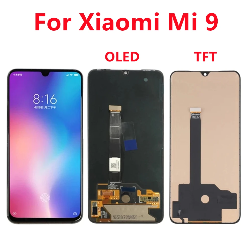 

ЖК-экран для Xiaomi Mi 9 Mi9, сенсорный дигитайзер, полная сборка, замена