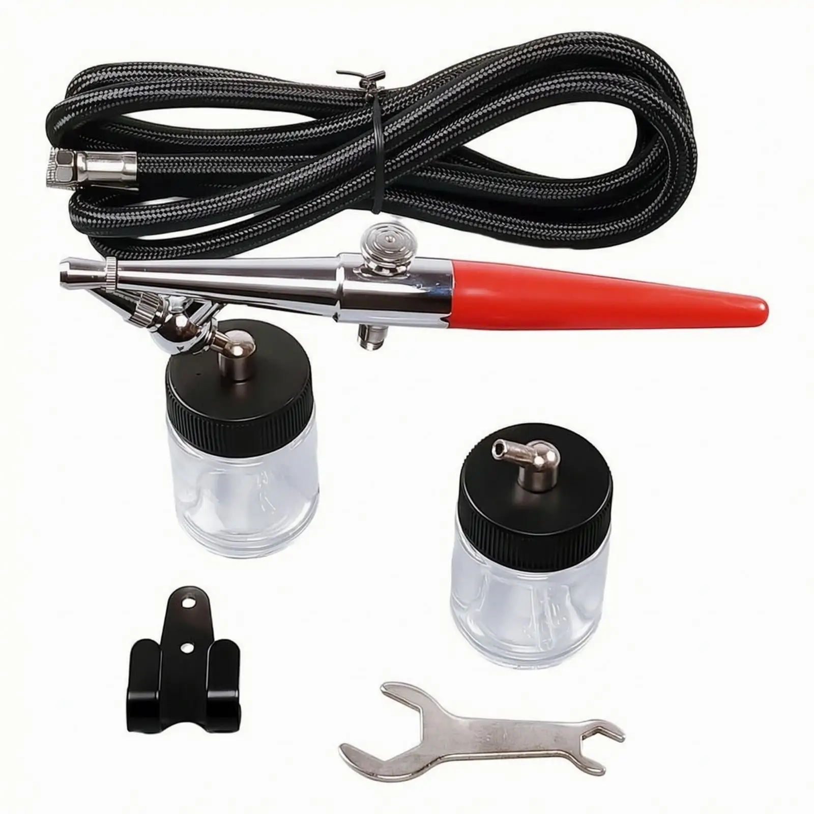 Craft Spraying Brush Kit 0.8 Mm Nozzle Siphon-Feed Spraying Brush Chrome-Finished Spray Painting Tool for Artists, Model