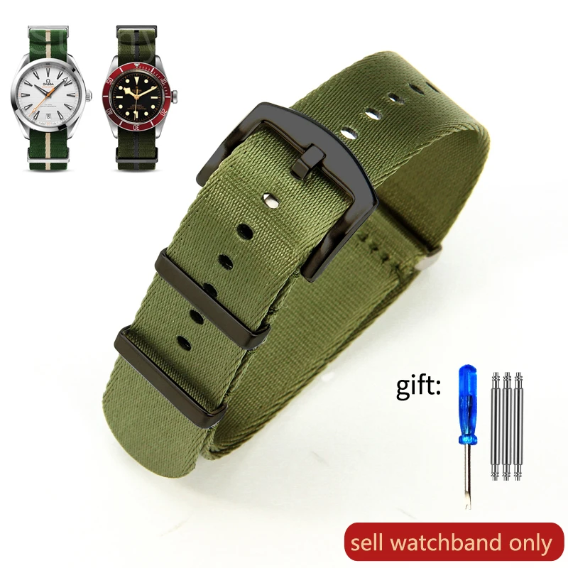 Hochwertiges Nylon-Uhrenarmband für Omega Seamaster 300 Water Ghost Party 20 mm 22 mm für Mido Rolex Tudor Militäruhrenarmband