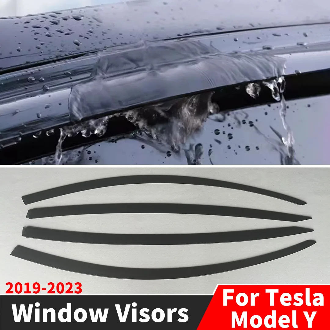 

Tuning Decoration Body Kit Accessories Wind Deflector Rain Guard Brow For Tesla Model Y 2019-2023 Window Visors Shade Refit 4PCS
