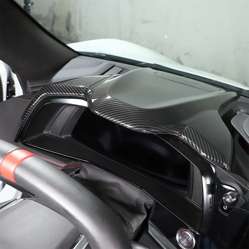 ABS Carbon Fiber for Corvette C8 Coupe Z51 2020-2023 Car Interior Center Console Dashborad Panel Speedometer Cover Trim