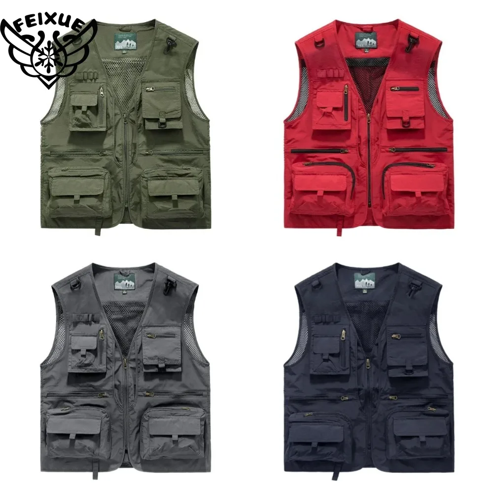 

Multipocket Quick Dry Mesh Fishing Vests Men Outdoor Tactical Vest Hiking Hunting Casual Fisherman Vest Solid Sleeveless Coats