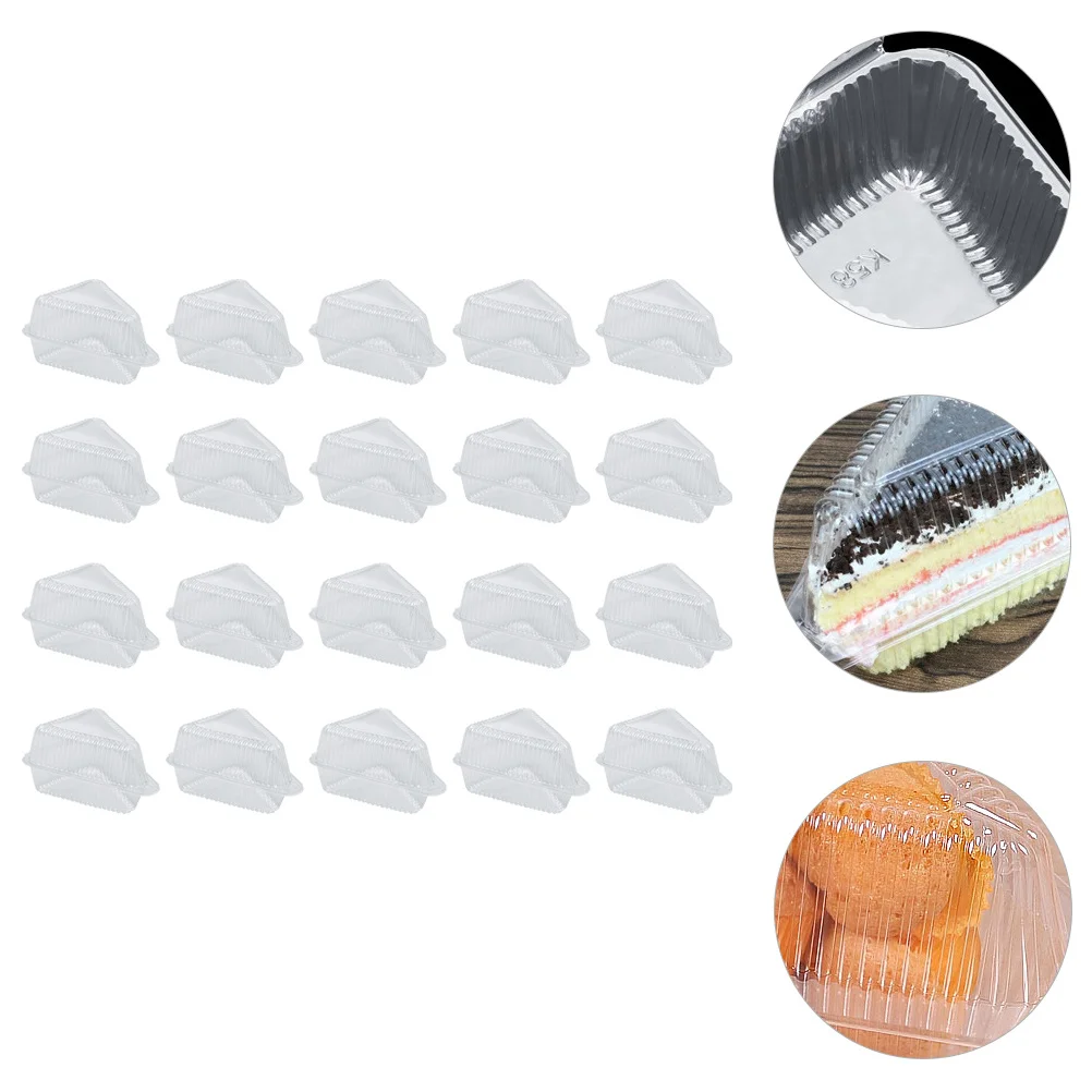 

25Pcs Small Transparent Cake Boxes for Birthday Wedding Bakery Clear Triangle Pie Holder Stackable Easy Storage