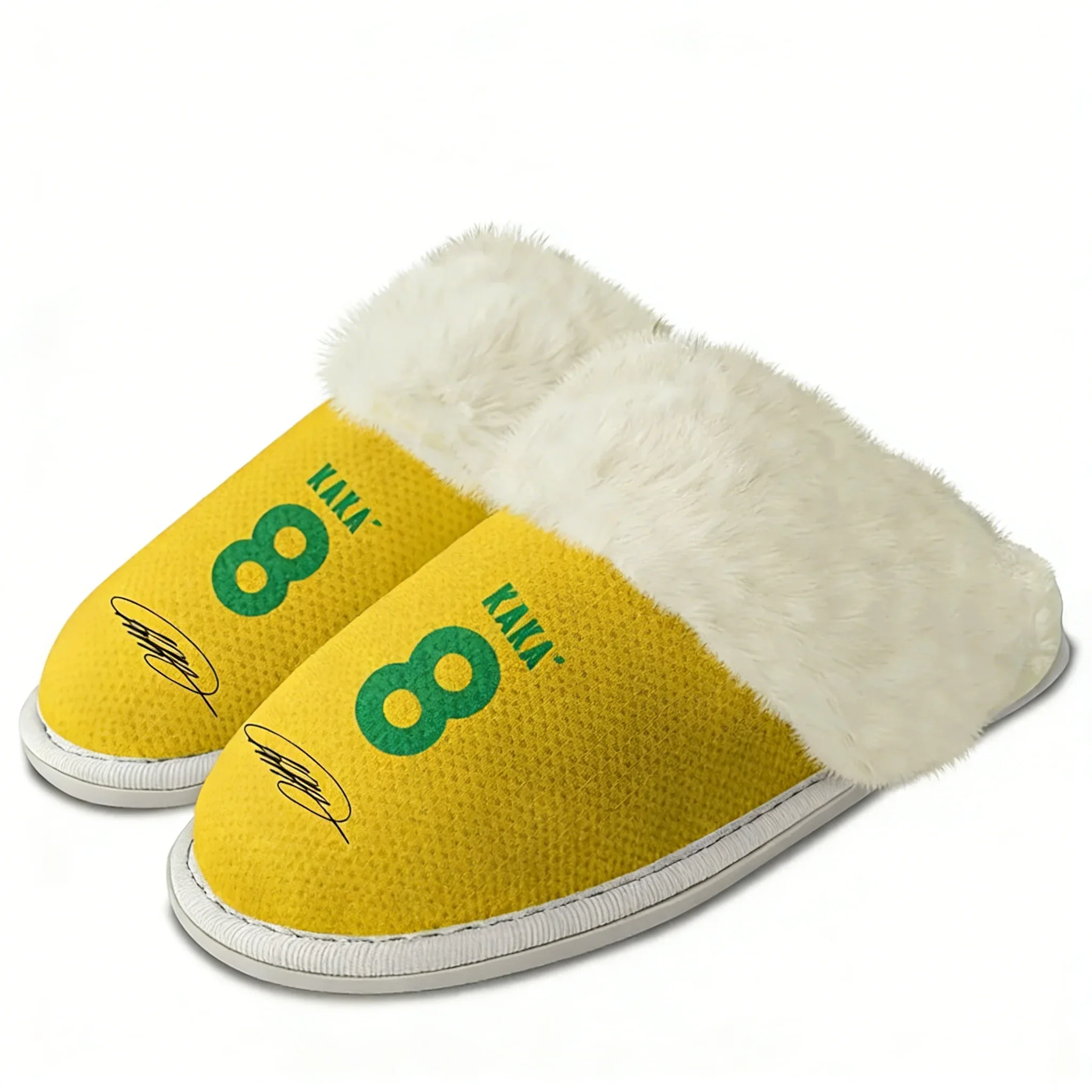 Kaka No.22 Plush Slippers Keep Warm Shoes Mens Womens Soft Foot Covers Brazil Soccer Star Cotton Customized Slipper DIY