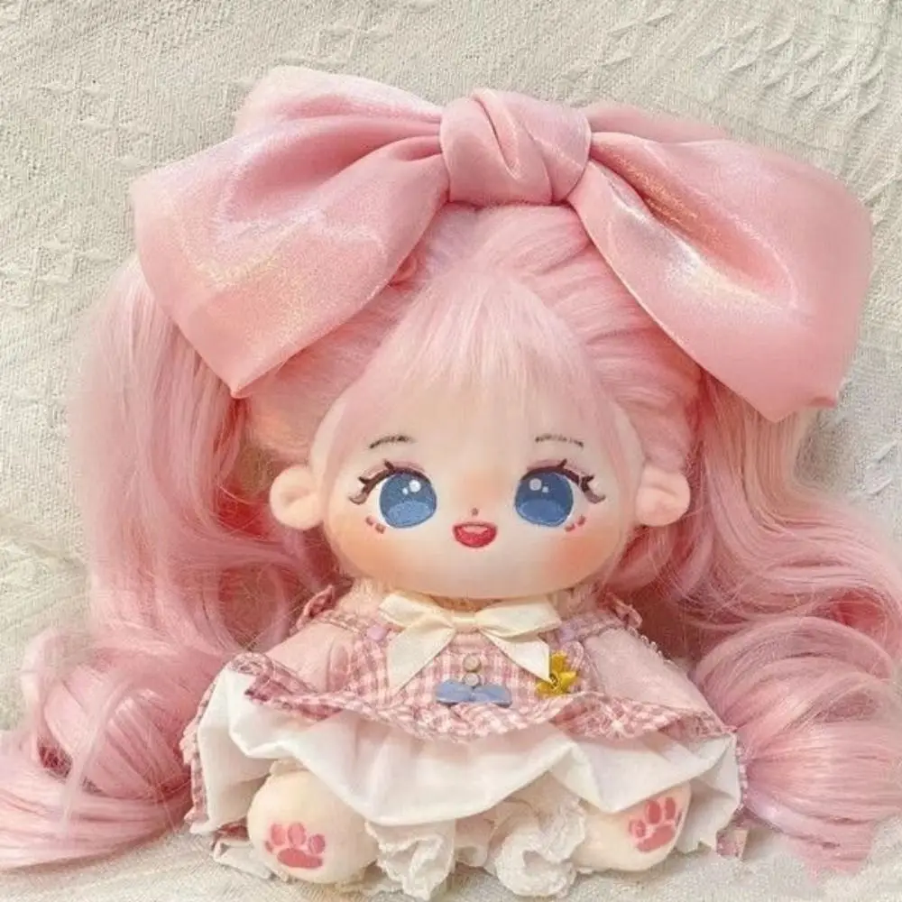 20cm Cotton Doll Wig Curly Hair Ponytail Colorful Detachable Doll Hairpiece Gradient Single Piece Doll Hair Extensions Toy