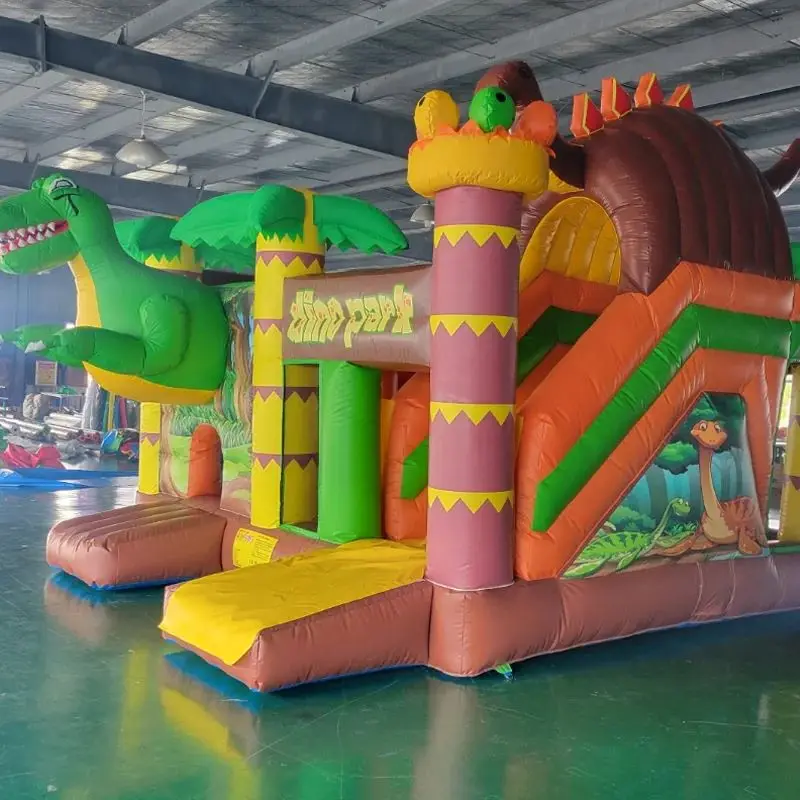 Inflatable Trampoline with Slide Dinosaur Inflatable Castle Bounce House With Air Blower