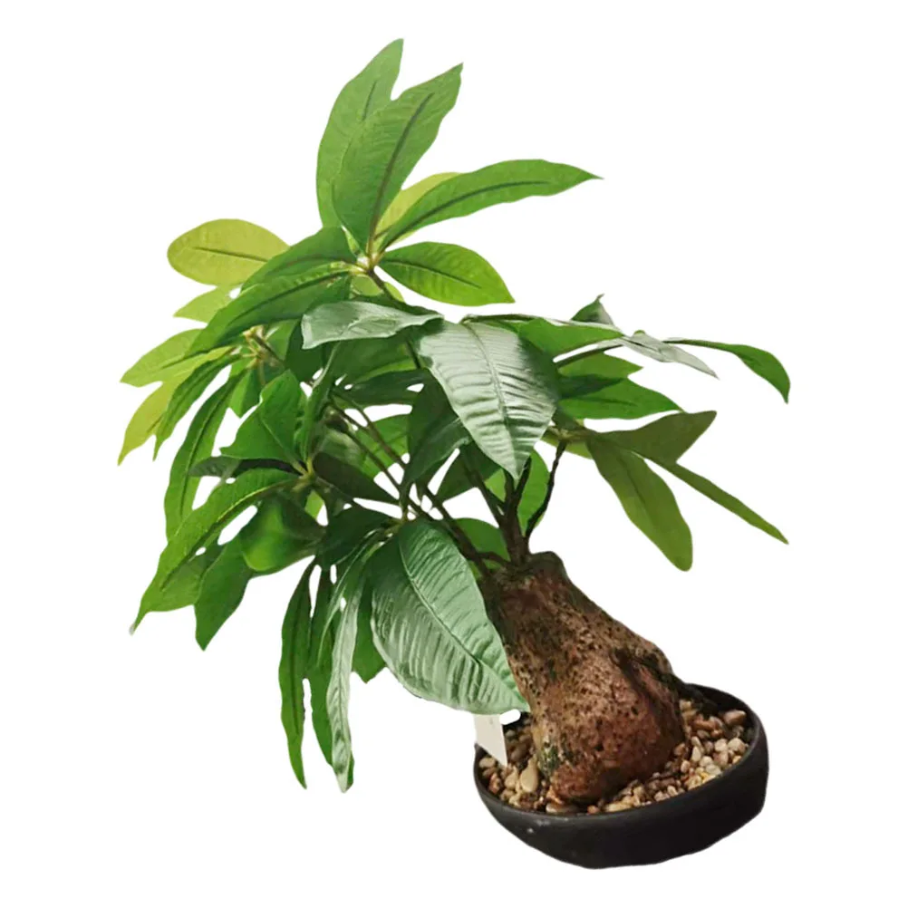 

Fake Bonsai Potted Plant Artificial Desktop Decor Lifelike Green Leaf Simulation Tree For Home Office Cafe Garden Decoration