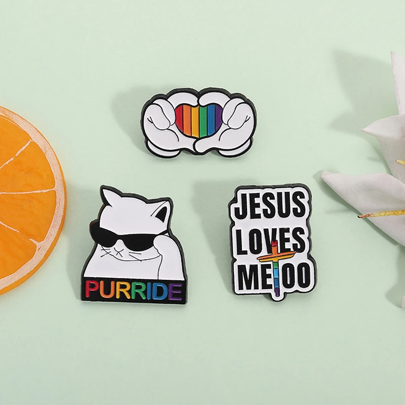 أنت آمن معي المينا دبابيس LGBTQ قوس قزح فخر دبابيس معدنية التلبيب شارات مجوهرات هدية للأصدقاء المثليين مثليه