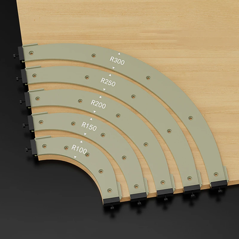 البلاستيك النجارة زاوية مستديرة نصف القطر قوالب الزاوية توجيه دليل R100 R150 R200 R250 R300 منحنى دليل خزانة حافة صب