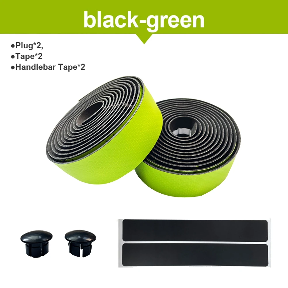 Bicycle Handlebar Tape Anti-Vibration Bike Bar Tape Cycling Waterproof Breathable Non-Slip Handle Bar Belt Wrap,Green