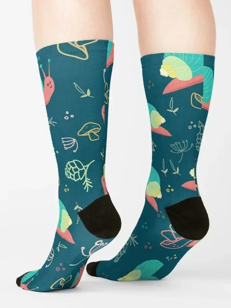 Colourful Snail Seamless pattern Socks colored designer brand aesthetic summer Girl'S Socks Men's