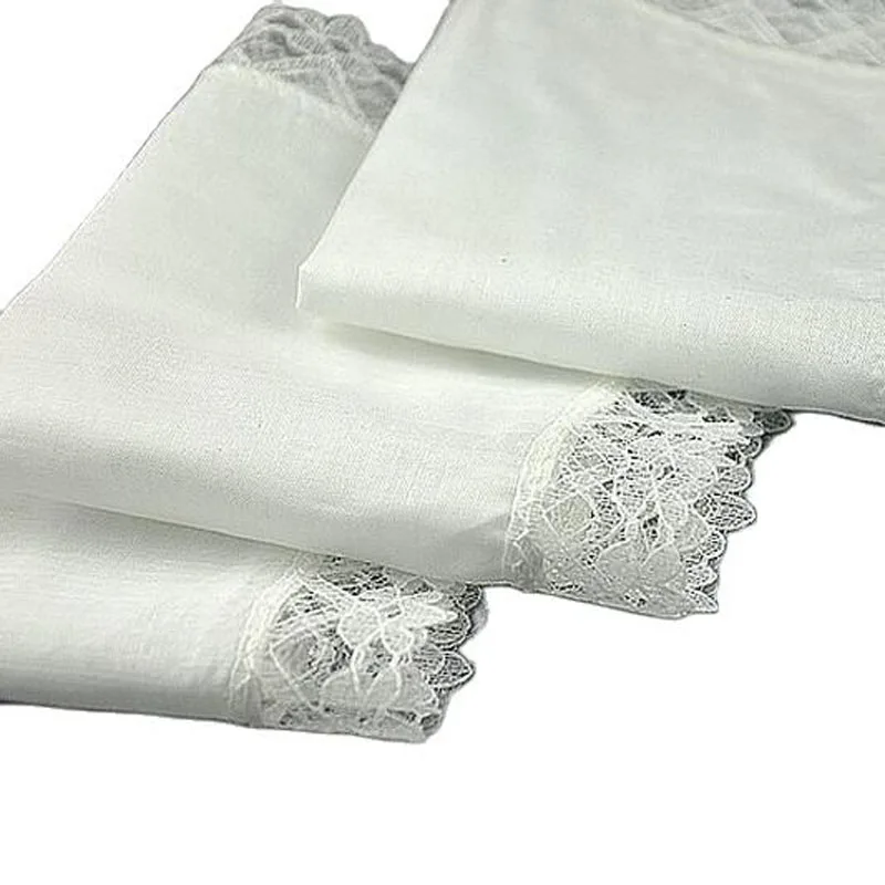 Women Square lady Handkerchief white lace embroidery children vintage cooling Cotton wedding hand towel hanky 20*20cm 5pcs/lot