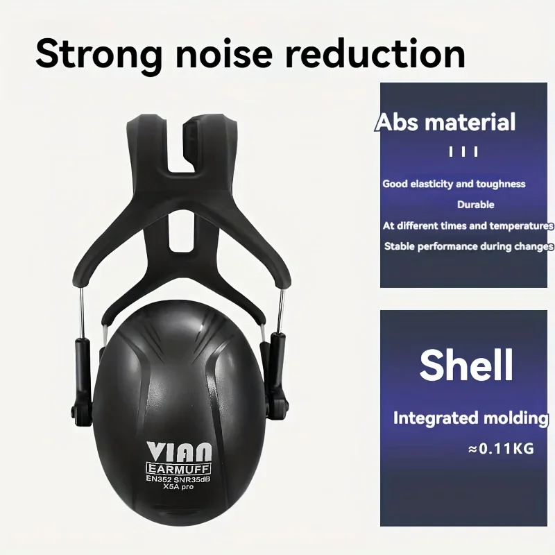 Casque de sécurité X5A Pro Super Noise Reduction Series, protège-oreilles, protection auditive, Snr 35dB, utilisation en extérieur