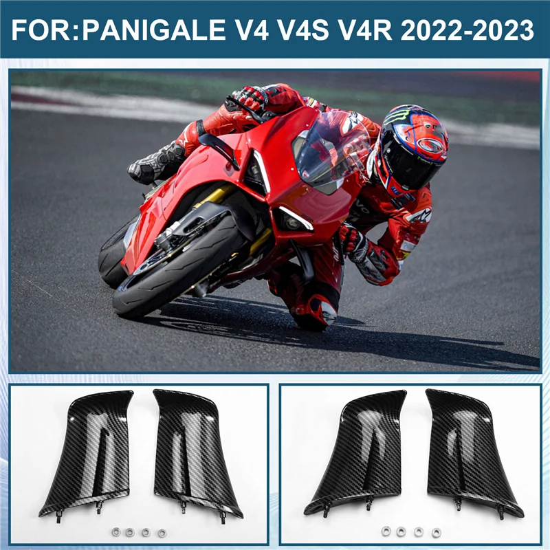 

A48P-Motorcycle Winglets Side Panels Fixed Wing Aerodynamics Fairing For Ducati Panigale V4 V4S V4R 2022 2023