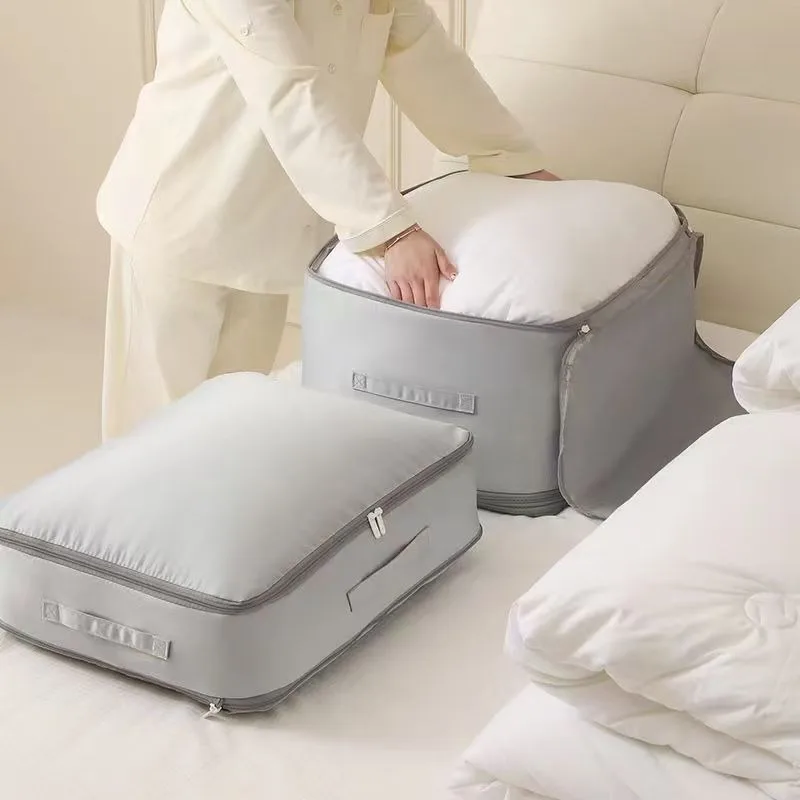 

Heavy-Duty Self-Compressing Storage Bag Portable Organizer for ClothesBlankets & Quilts Ideal for Closet Organization