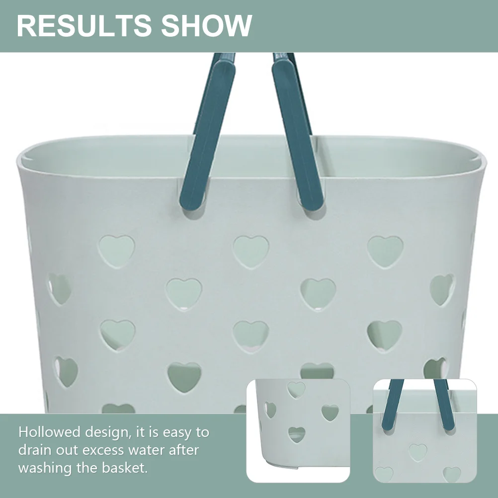 

Heart Shaped Hollow-Out Plastic Bathroom Basket Storage Organizer For Shower Sundry Container Portable Holder Dormitory Plastics