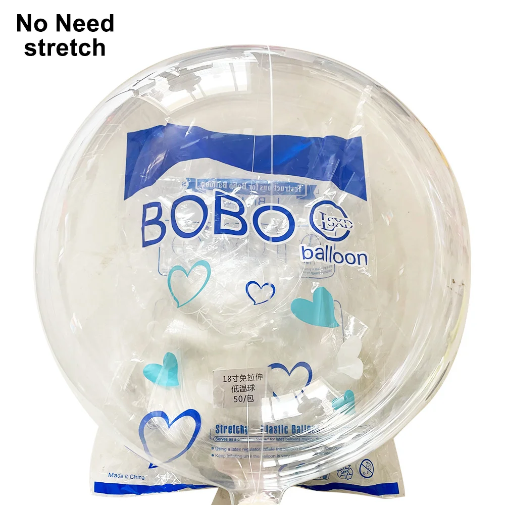 50pcs Bobo Balloon Pre-Stretched Clear Transparent Bubble Ballon Wedding Birthday LED Glowing Party Supplies 13 18 20 24 36 inch