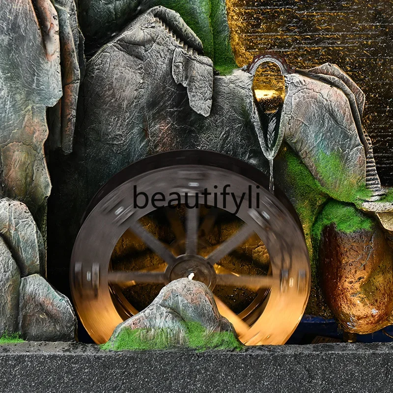 A48 Water curtain wall, flowing water wall, landscape, lucky fountain cycle, decorative large ornament