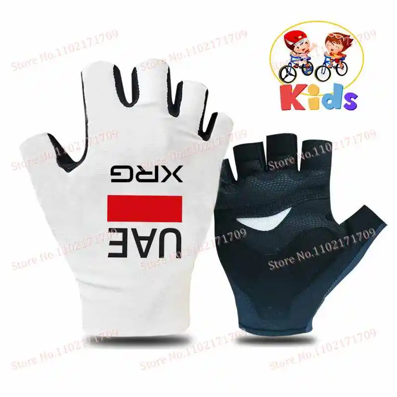 أطفال 2025 الإمارات العربية المتحدة فريق قفازات ركوب الدراجات نصف اصبع الأطفال الطريق دراجة قفازات تشغيل اللياقة البدنية رياضة ركوب دراجة قفازات الجبلية القفازات