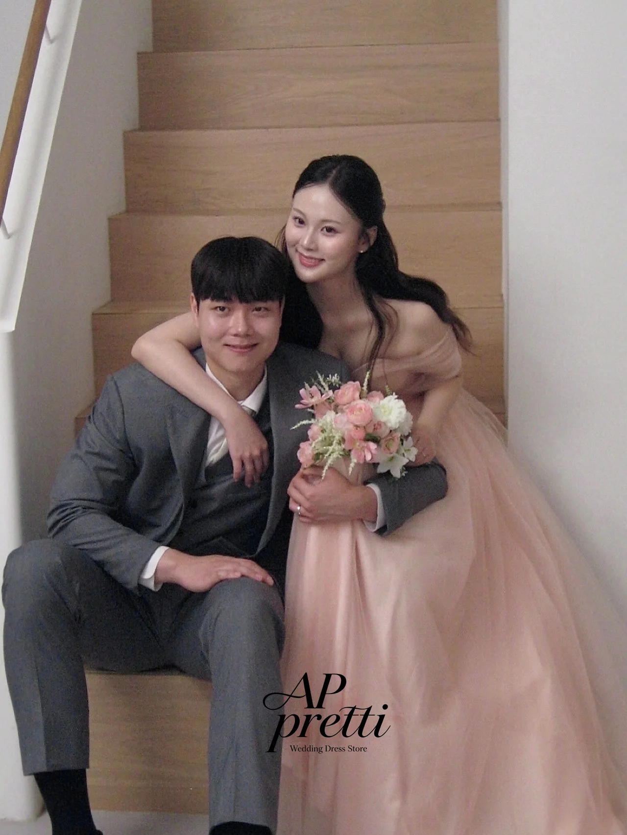 AP Pretti Lovely Tulle Korea Wedding Dress Photo Shoot A-line Floor-Length Customized Off the Shoulder Bridal Gown 웨딩드레스 2026