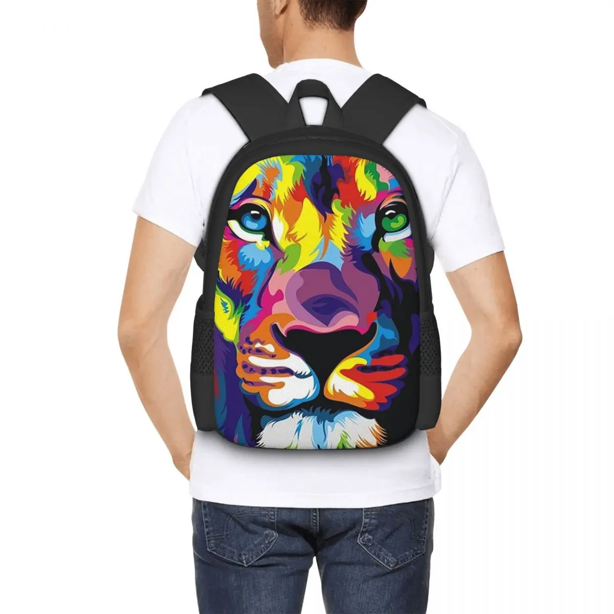 

Рюкзак Banksy Rainbow Lion Graffiti Pop Art Painting, школьный рюкзак для студентов, походный рюкзак для путешествий, сумка для книг, сумка через плечо