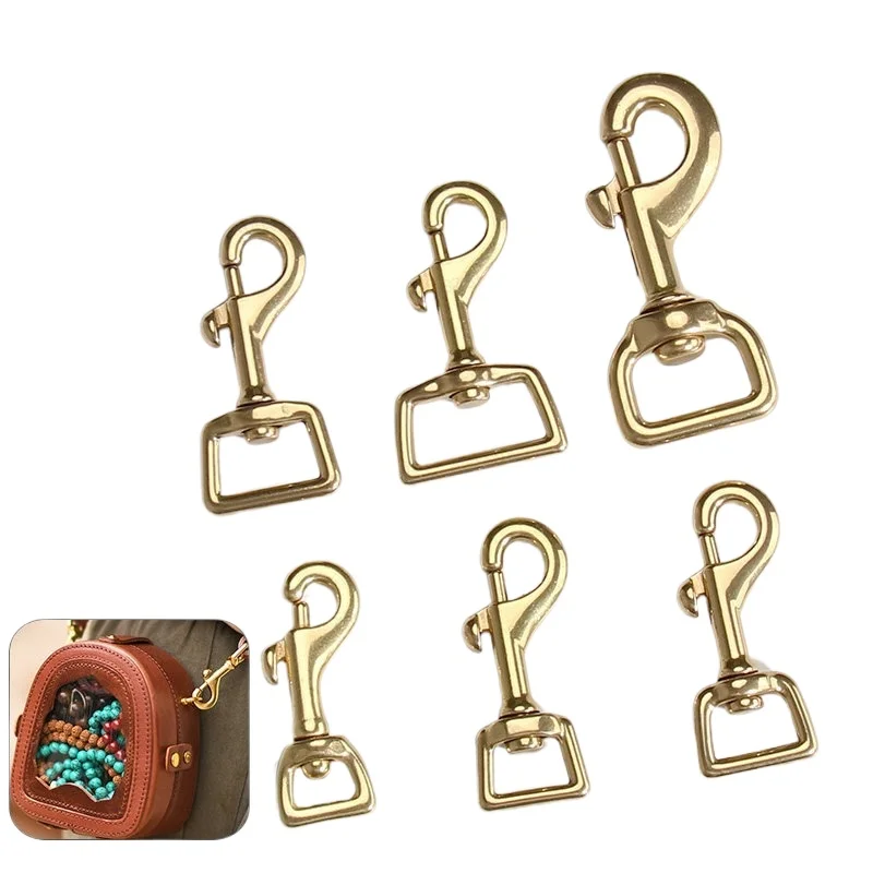 Handmade Leather Goods Dog Buckle Brass Dog Buckle Square Link Pure Copper Leather Leather Art Luggage