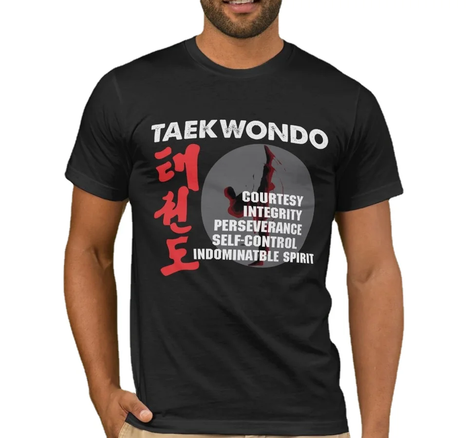 Fashion Design Taekwondo Tenets Tae Kwon Do T-Shirt. Summer Cotton Short Sleeve O-Neck Mens T Shirt New S-3XL