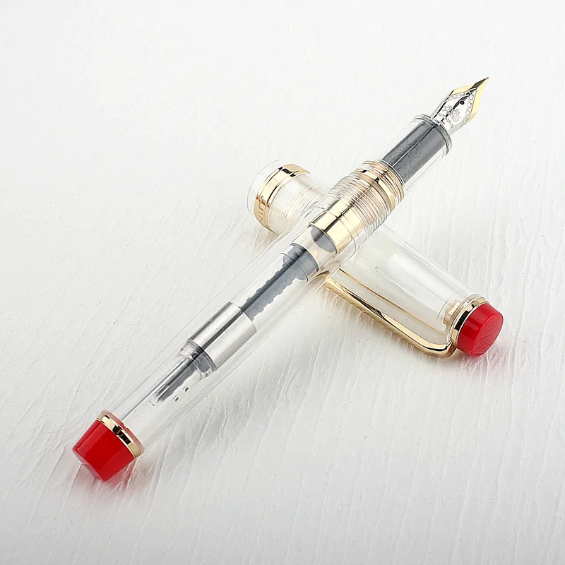 New Jinhao 82 Fountain Pen Acrylic Ink Pen Golden Sliver Clip 0.5mm F Nibs for Business Office School Supplies Writing Ink Pens