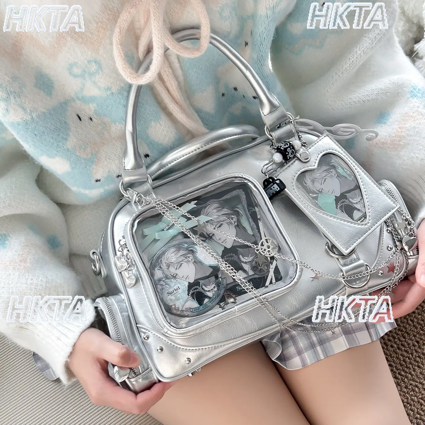 Japanese Sweet Lolita Two Dimensional Pain Bags Student Daily Commute Large Capacity Oblique Straddle Bag Black Backpacks Women