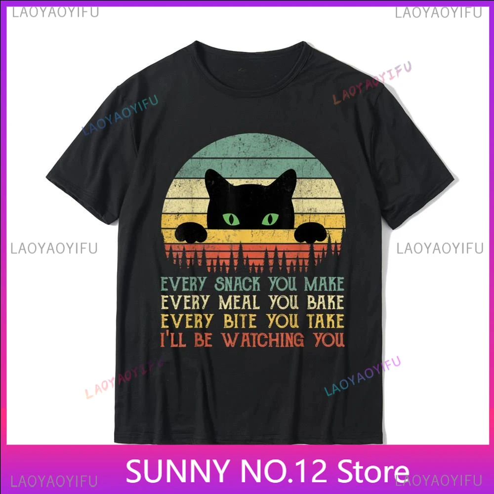 Man Shirts for Men Cute Custom Shirt Rife Popular Printed  Every Snack You Make Cat Funny Mom Dad harajuku tshirt top Customized