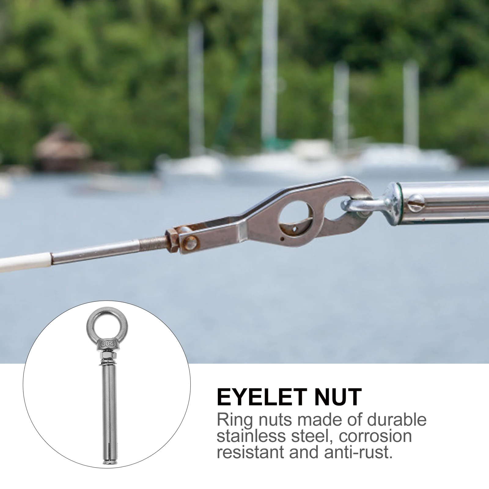 

5pcs Stainless Steel Lifting Eye Ring Heavy Duty Rustproof Ring Bolts Home Hardwares Expansion Hook Fastener 304 For Concrete