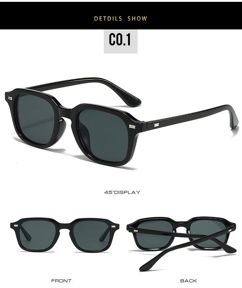 SO&EI Neue Quadratische Candy Farbe Frauen Sonnenbrille Retro Nieten Männer Trend Orange Sonnenbrille Shades UV400 – Detail 7